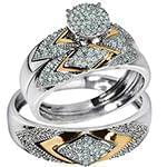 حلقه، پشت حلقه و حلقه مردانه ست طلا با نگین الماس تراش برلیان مدل: srd1384