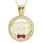 آویز بچه گانه جواهر با نگین الماس تراش برلیان طرح خرس کوچولو مدل: pgb2043