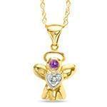 آویز بچه گانه جواهر با نگین الماس تراش برلیان و آمتیس طرح فرشته مدل: pgb2047