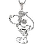 آویز بچه گانه جواهر با نگین الماس تراش برلیان طرح میکی ماوس مدل: pgb2049