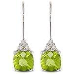 گوشواره طلا و جواهر با نگین زبرجد و الماس تراش برلیان مدل: edf1318