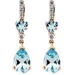 گوشواره طلا و جواهر با نگین توپاز و الماس تراش برلیان مدل: edf1319