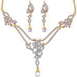 سرویس طلا و جواهر با نگین مروارید و الماس تراش برلیان مدل: bset2183