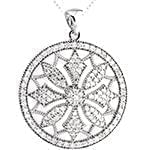 آویز طلای سفید با نگین الماس تراش برلیان طرح گل: مدل pdb2147