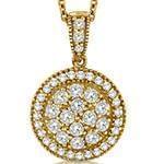 آویز طلای زرد با نگین الماس تراش برلیان طرح فلاور: مدل pdb2148