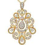آویز طلای زرد با نگین الماس تراش برلیان: مدل pdb2154
