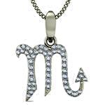 آویز ماه تولد طلا و جواهر با نگین الماس تراش برلیان طرح آبان مدل: zpdf1005