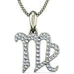 آویز ماه تولد طلا و جواهر با نگین الماس تراش برلیان طرح شهریور مدل: zpdf1007