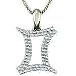 آویز ماه تولد طلا و جواهر با نگین الماس تراش برلیان طرح خرداد مدل: zpdf1010