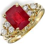 انگشتر طلا و جواهر با نگین یاقوت قرمز و الماس تراش برلیان: مدل rgf1441