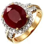 انگشتر طلا و جواهر با نگین یاقوت قرمز و برلیان: مدل rgf1445