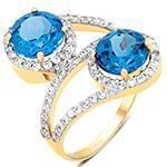 انگشتر طلا و جواهر با نگین توپاز و الماس تراش برلیان: مدل rgf1456