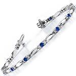 دستبند طلا و جواهر با نگین یاقوت کبود و الماس تراش برلیان مدل: bdf1211