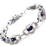 دستبند طلا زنانه با نگین یاقوت کبود و الماس تراش برلیان مدل: bdf1214