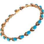 مدل دستبند فیروزه و الماس تراش برلیان با طلای زرد مدل: bdf1215