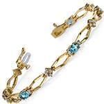 مدل دستبند طلا و جواهر با نگین توپاز و الماس تراش برلیان مدل: bdf1217