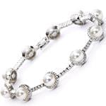 مدل دستبند مروارید و الماس تراش برلیان با طلای سفید مدل: bdf1218