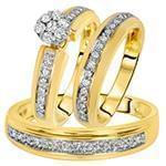 حلقه، پشت حلقه و حلقه مردانه ست با نگین الماس تراش برلیان مدل: srd1399