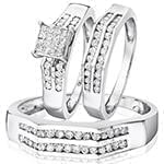 حلقه، پشت حلقه و حلقه مردانه ست با نگین الماس تراش برلیان و پرنس مدل: srd1400