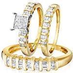 حلقه، پشت حلقه و حلقه مردانه ست با نگین الماس تراش باگت و پرنس مدل: srd1403