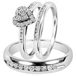 حلقه، پشت حلقه و حلقه مردانه طلا با نگین الماس تراش برلیان و پرنس مدل: srd1404