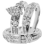 حلقه، پشت حلقه و حلقه مردانه ست با نگین الماس تراش برلیان مدل: srd1406