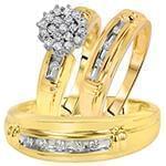 حلقه فلاور، پشت حلقه و حلقه مردانه ست با نگین الماس تراش برلیان مدل: srd1407