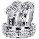 حلقه فلاور، پشت حلقه و حلقه مردانه ست با نگین الماس تراش برلیان مدل: srd1408