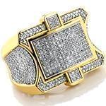 انگشتر طلا و جواهر با نگین الماس تراش برلیان طرح رجال: مدل rgm1480