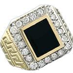 انگشتر طلا و جواهر با نگین انیکس و الماس تراش برلیان طرح ورساچی: مدل rgm1485