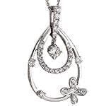 آویز طلای سفید با نگین الماس تراش برلیان طرح پروانه: مدل pdb2166