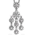 آویز طلای سفید با نگین الماس تراش برلیان طرح فلاور: مدل pdb2191