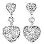 گوشواره طلا و جواهر با نگین الماس تراش برلیان طرح قلب مدل: ebf2116