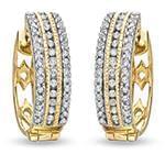 گوشواره طلا و جواهر با نگین الماس تراش برلیان مدل: ebf2122