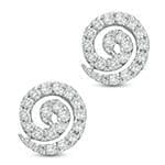 گوشواره طلا و جواهر با نگین الماس تراش برلیان طرح دوار مدل: ebf2123