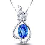 آویز طلا و جواهر با نگین توپاز و الماس تراش برلیان مدل: npdf13026