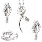 نیم ست لاله عاشق طلا و جواهر با نگین الماس تراش برلیان: مدل hdset2090