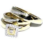 حلقه، پشت حلقه و حلقه مردانه ست با نگین الماس تراش برلیان مدل: srd10489