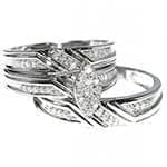 حلقه، پشت حلقه و حلقه مردانه ست با نگین الماس تراش برلیان مدل: srd1490