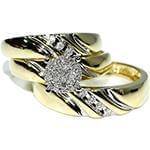 حلقه فلاور، پشت حلقه و حلقه مردانه ست با نگین الماس تراش برلیان مدل: srd1491