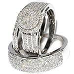 حلقه، پشت حلقه و حلقه مردانه ست با نگین الماس تراش برلیان مدل: srd1498