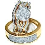 حلقه، پشت حلقه و حلقه مردانه ست با نگین الماس تراش برلیان مدل: srd1499