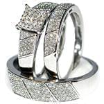 حلقه، پشت حلقه و حلقه مردانه ست با نگین الماس تراش برلیان مدل: srd1500