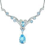 گردنبند طلا و جواهر با نگین توپاز و الماس تراش برلیان مدل: ndf1331