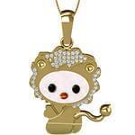 آویز ماه مرداد کودکانه با نگین الماس تراش برلیان، انیکس، یاقوت قرمز و سیترین مدل: zpdf1044