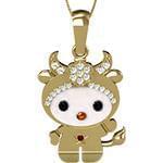 آویز ماه اردیبهشت کودکانه با نگین الماس تراش برلیان، انیکس، یاقوت قرمز و سیترین مدل: zpdf1047