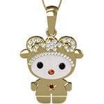 آویز ماه فروردین کودکانه با نگین الماس تراش برلیان، انیکس، یاقوت قرمز و سیترین مدل: zpdf1048