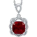 آویز طلا و جواهر با نگین یاقوت قرمز و الماس تراش برلیان مدل: npdf13075