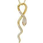 آویز طلا و جواهر با نگین یاقوت قرمز و الماس تراش برلیان طرح مار مدل: npdf13080