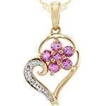 آویز طلا و جواهر با نگین تورمالین و الماس تراش برلیان طرح قلب و فلاور مدل: npdf13082